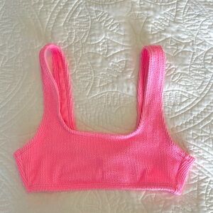 T target xhilaration crinkle neon pink bikini top